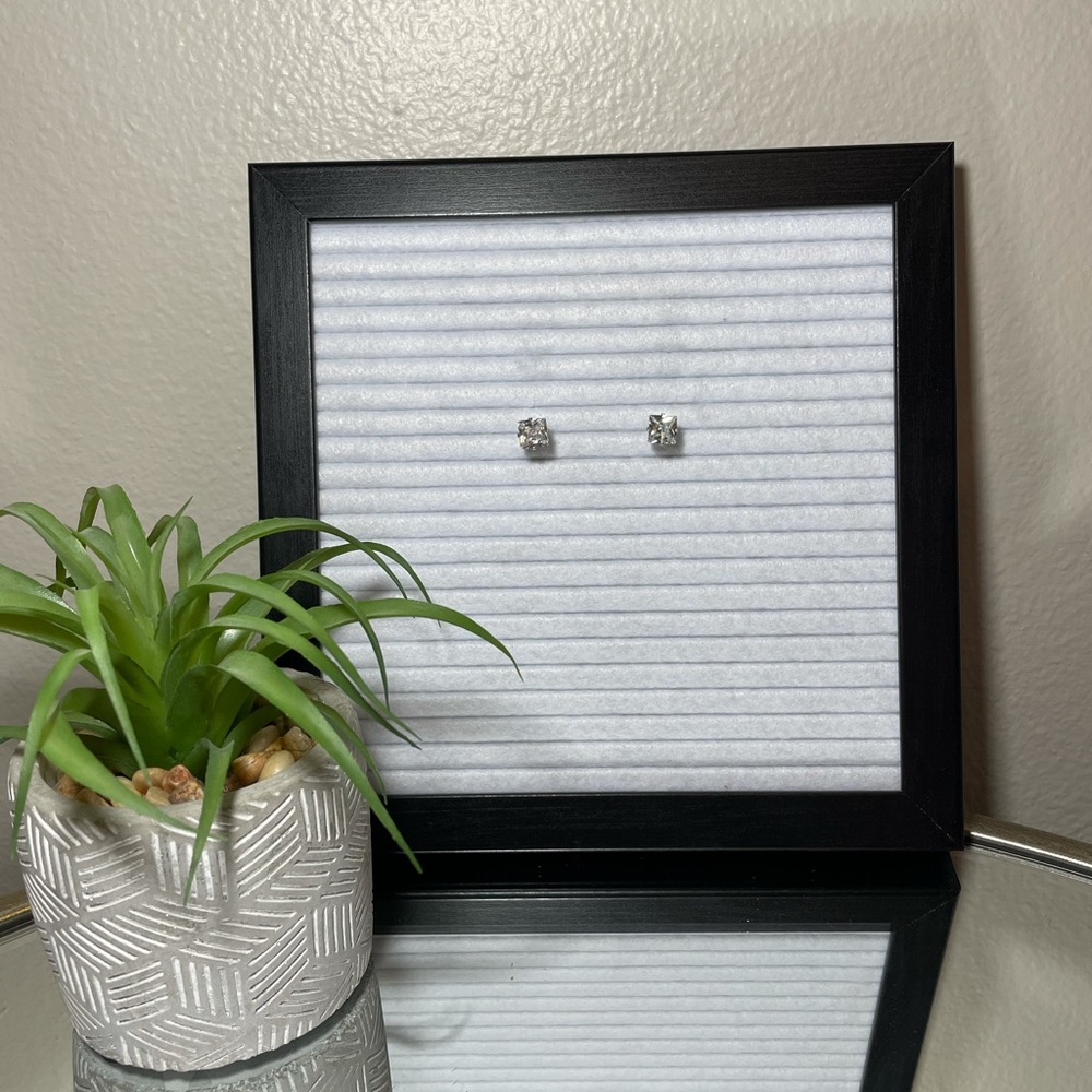 Square Cubic Zirconia Earrings